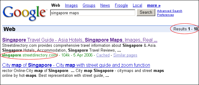 Google Singapore Maps